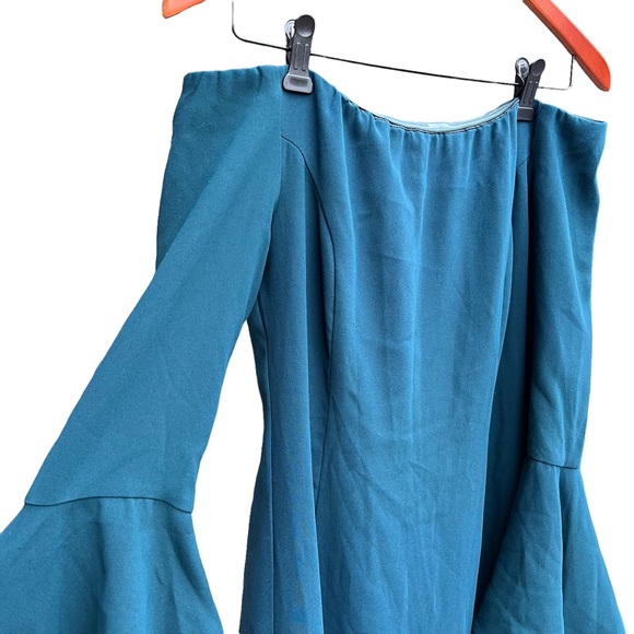 Bardot Off The Shoulder Bell Sleeve Midi Length Solange Dress - Picture 8 of 15